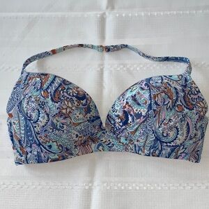 VICTORIA’S SECRET Colorful Paisley Push-Up Bikini Sexy Top Sun-Ready Size 34D